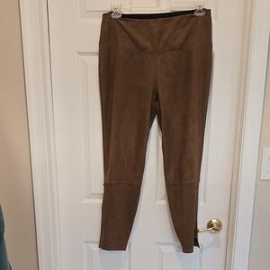Lysse Sz L EUC Suede-like Leggings W/Lace-up detail. Specs In Pix
